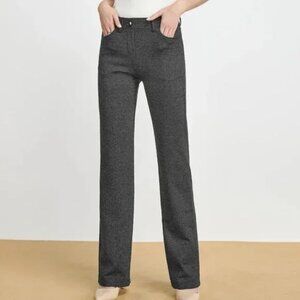 Tapata Women Flare Casual Pants Gray High Waisted Herringbone Pants Size 12